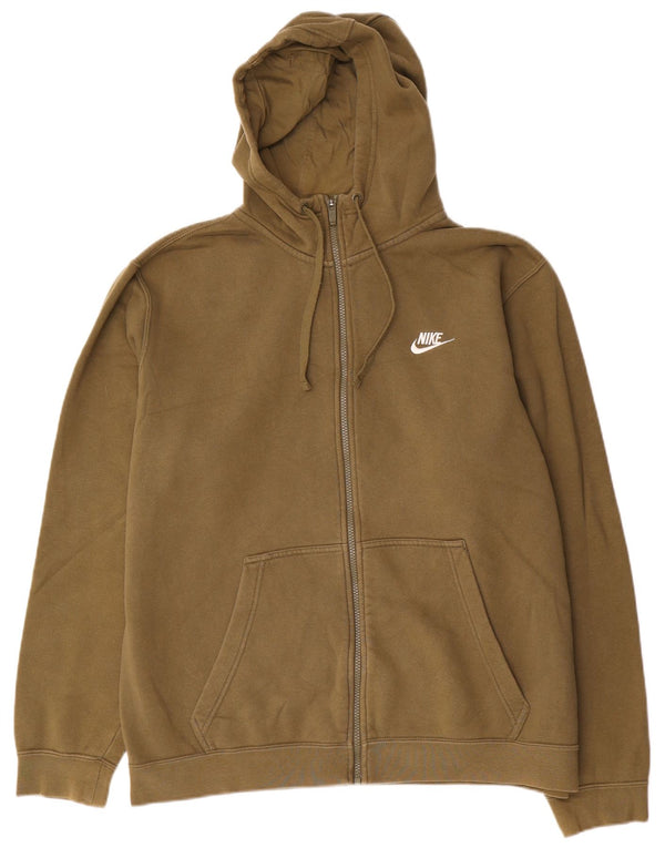 Nike Herren Zip Hoodie Pullover XL Khaki Baumwolle