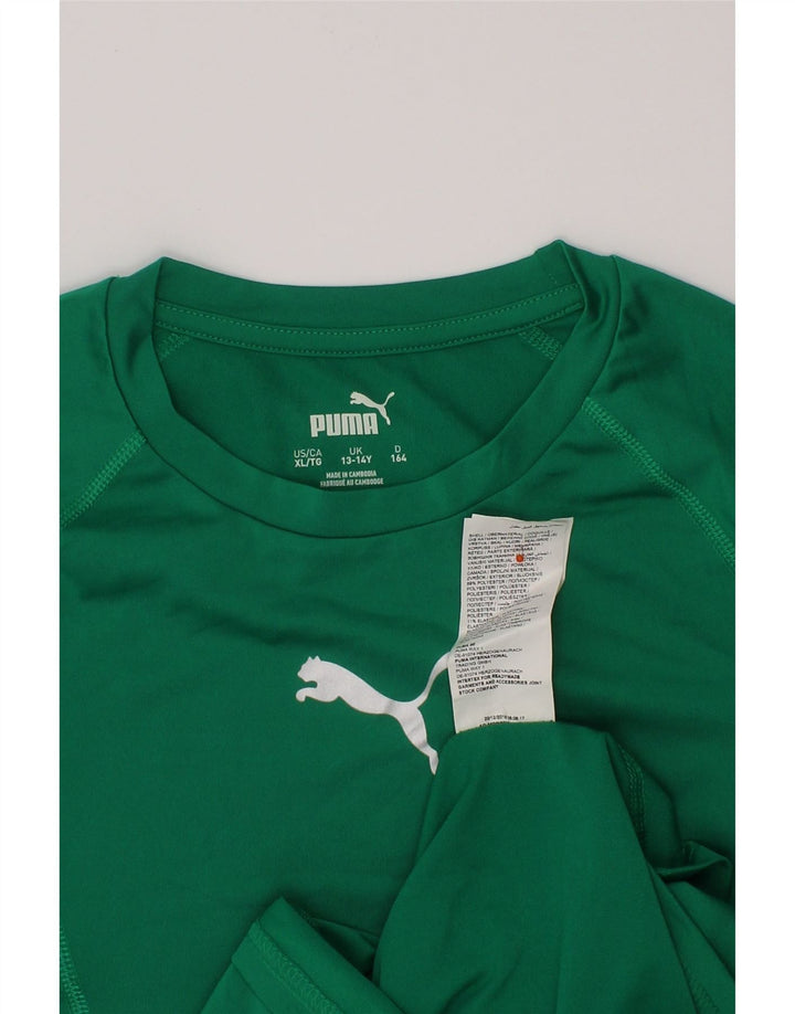 PUMA Mädchen Top Langarm 13-14 Jahre Grün Polyester