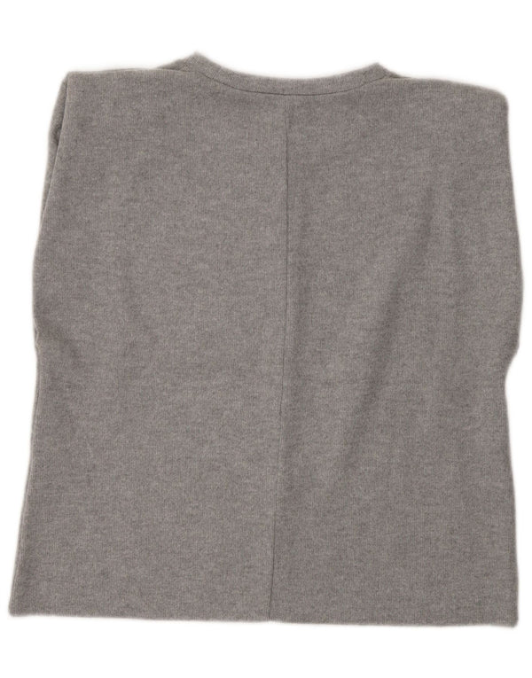 Zara Damen Weste Top UK 14 Mittelgraues Polyester