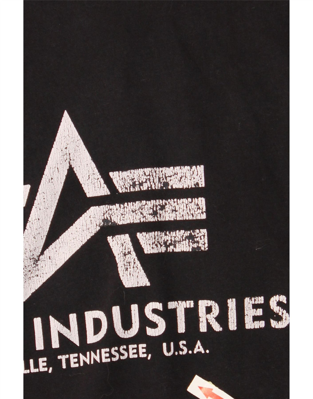 ALPHA INDUSTRIES Damen Grafik-T-Shirt Top UK 10 Small Schwarz Baumwolle