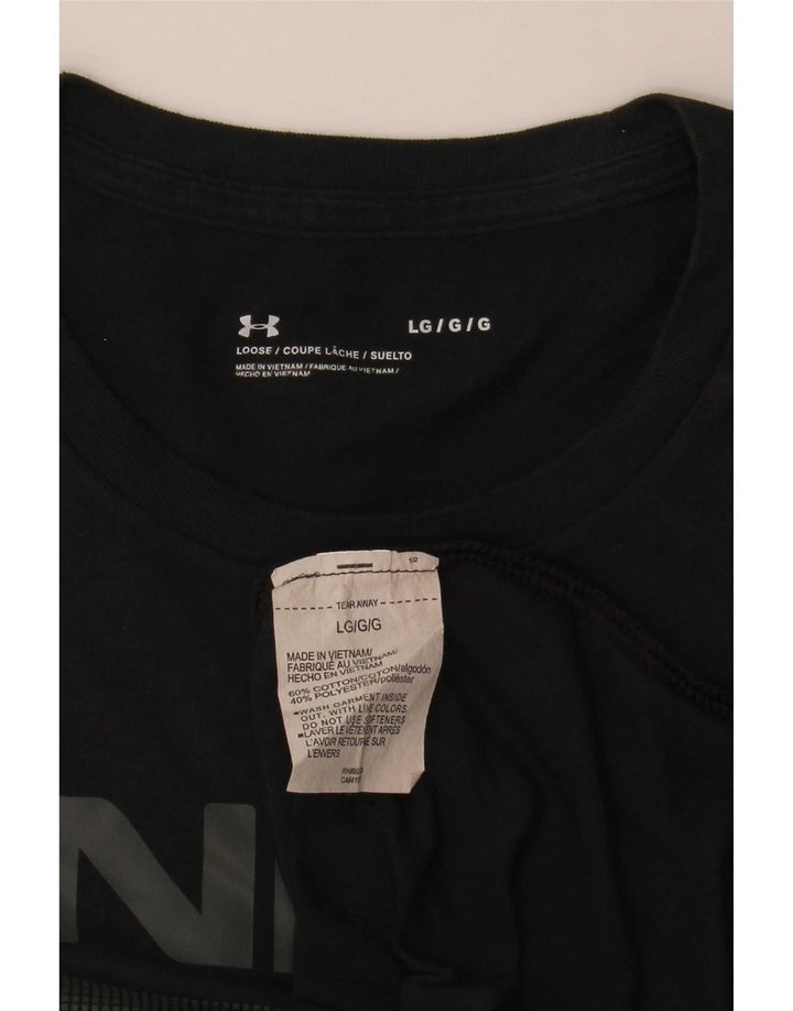 Under Armour Herren-T-Shirt mit Grafik, groß, aus schwarzer Baumwolle