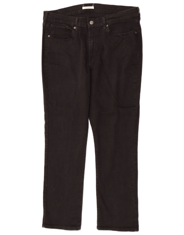 Levi's Damen Classic Straight Jeans US 16 XL W33 L30 Schwarze Baumwolle