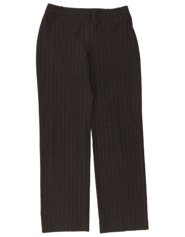 Oasis Damen-Freizeithose, gerade, UK 10, Größe S, W30, L30, Schwarz, Nadelstreifen