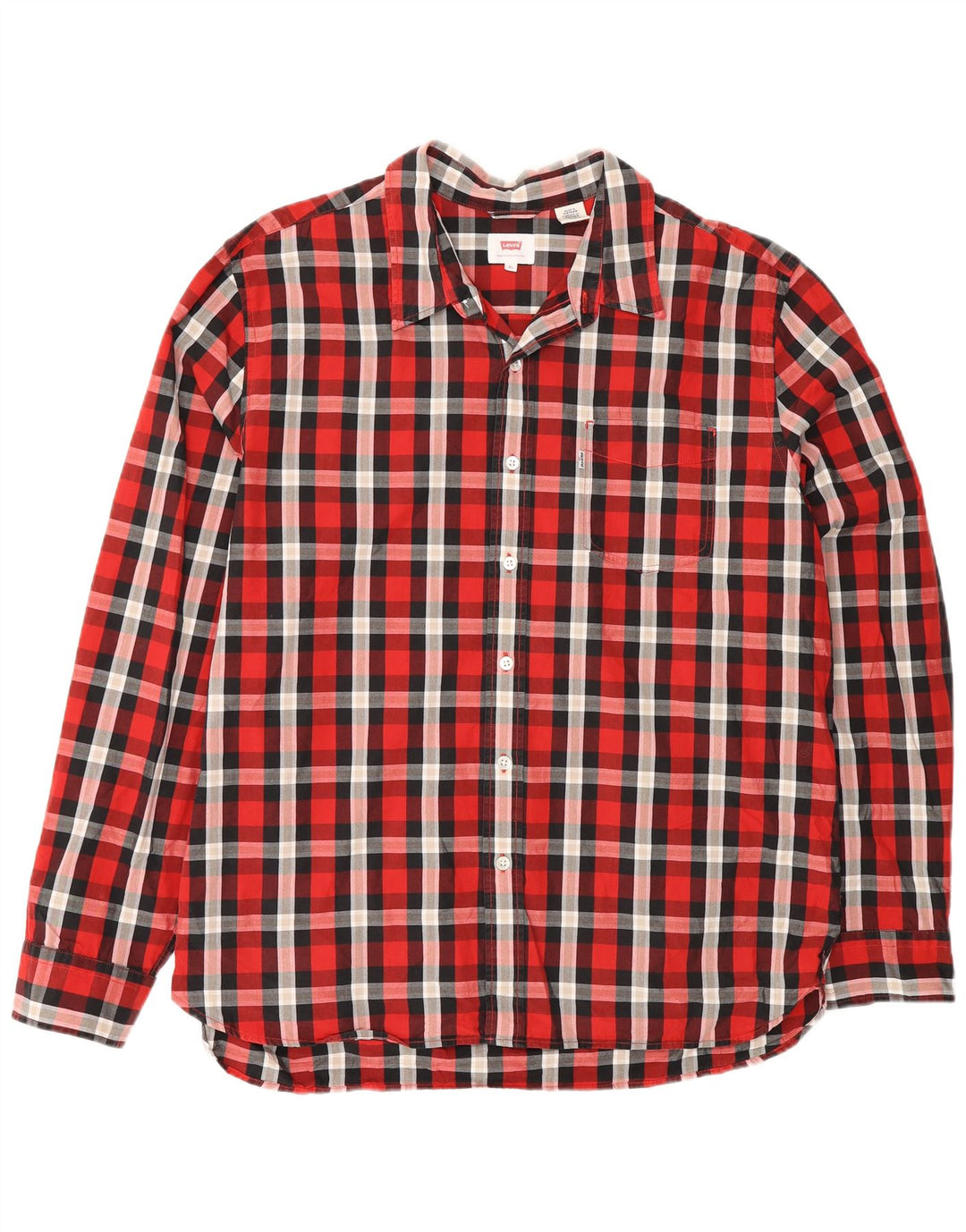 Levi's Herrenhemd XL, rot kariert, Baumwolle