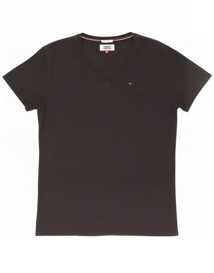 Tommy Hilfiger Herren-T-Shirt mit normaler Passform, mittelschwarze Baumwolle