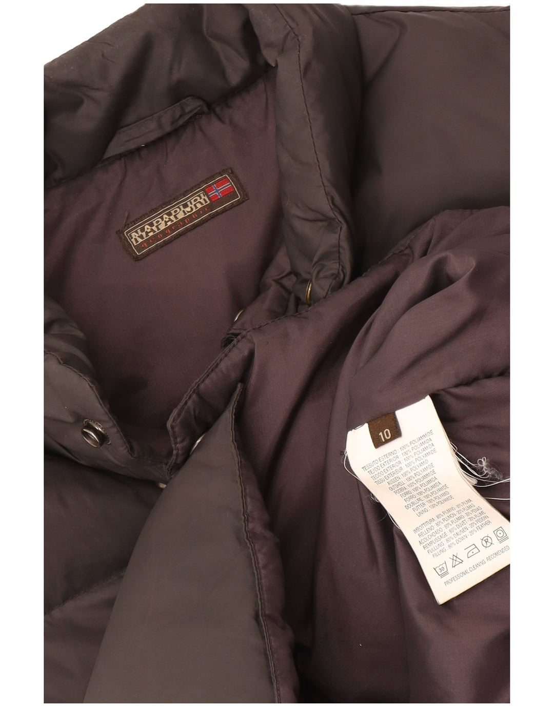 Napapijri Jungen-Gilet mit grafischer Wattierung, 9–10 Jahre, braunes Polyamid