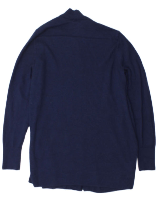 L.L.Bean Offener Damen-Cardigan-Pullover UK 14 Mittelmarineblaue Wolle