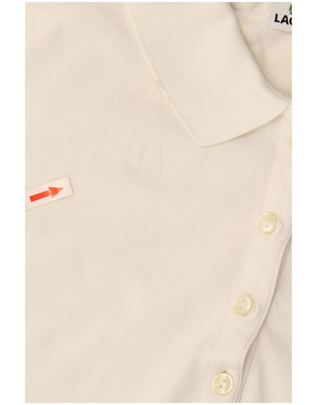 LACOSTE Damen-Poloshirt, Größe 44, große weiße Baumwolle