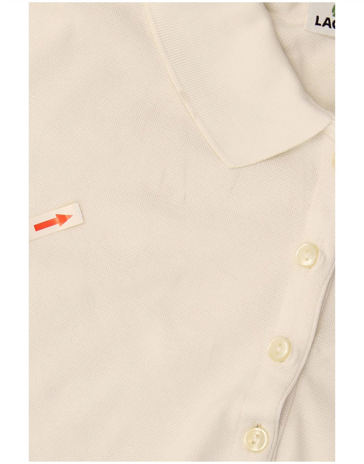 LACOSTE Damen-Poloshirt, Größe 44, große weiße Baumwolle
