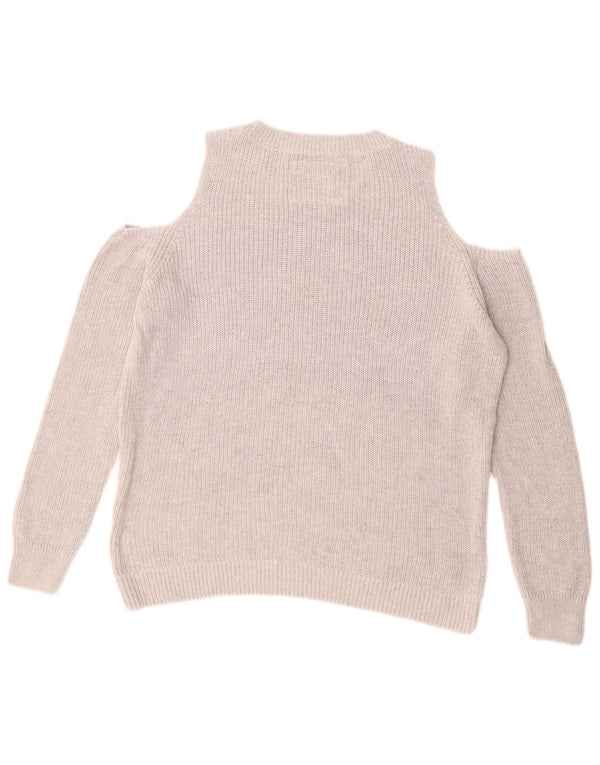 SUPERDRY Damen Pullover mit grafischem U-Boot-Ausschnitt, UK 14, Mittelgrau