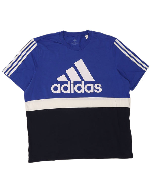 Adidas Herren Grafik T-Shirt Top XL Blau Colourblock