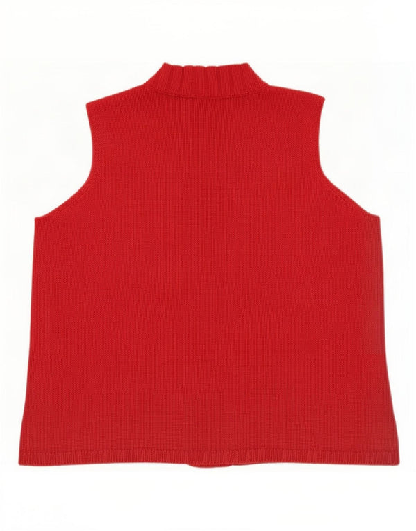 Ralph Lauren Damen Weste Tank Top UK 20 2XL Rote Baumwolle