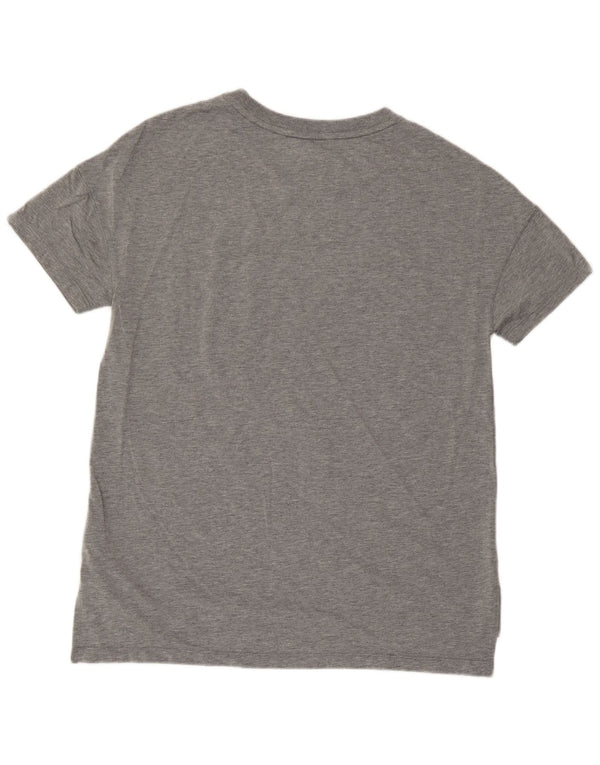 Nike Damen T-Shirt Top UK 14 Mittelgrau geflecktes Modal