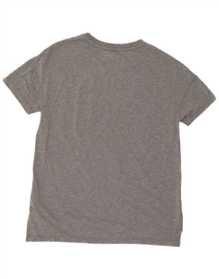 Nike Damen T-Shirt Top UK 14 Mittelgrau geflecktes Modal