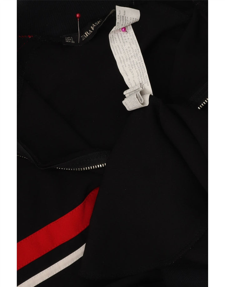Zara Damen-Trainingsanzug-Top-Jacke, UK 16, Größe L, Schwarz, Colourblock-Polyester