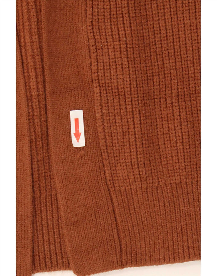Zara Damen-Strickjacke, übergroß, bauchfrei, offen, Gr. 14, Mittelbraun