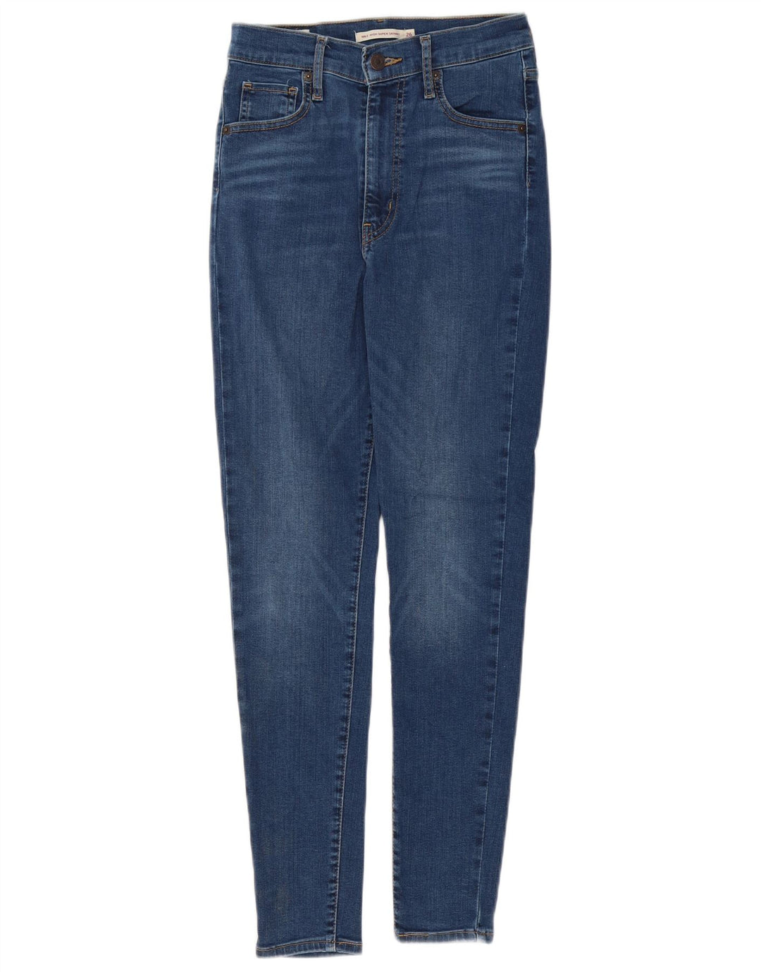LEVI'S Damen Mile High Super Skinny Jeans W26 L28 Blaue Baumwolle