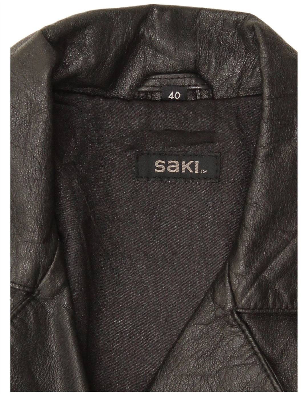 Saki Damen Lederjacke EU 40 Mittelschwarzes Leder