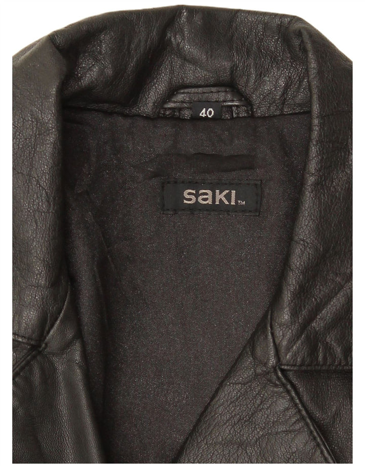 Saki Damen Lederjacke EU 40 Mittelschwarzes Leder