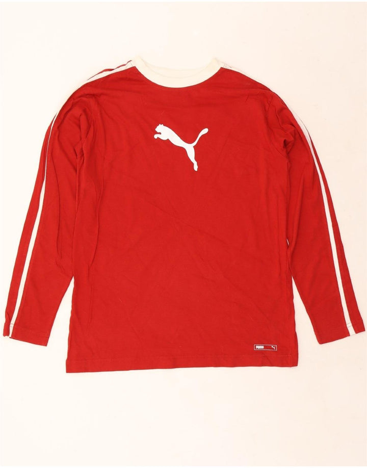 PUMA Herren Graphic Top Langarm Mittelrot Farbblock
