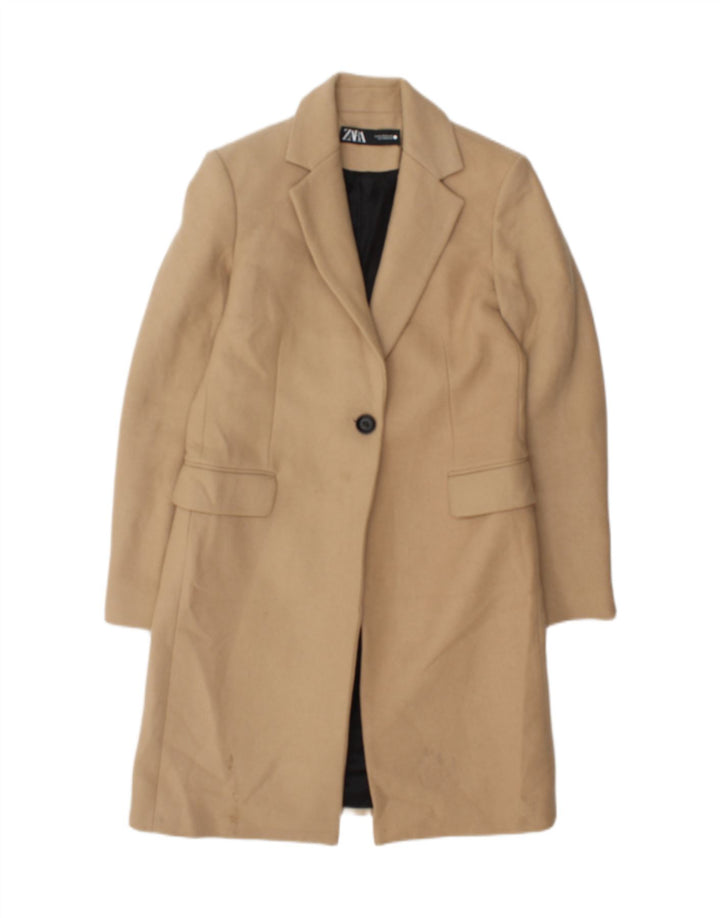 Zara Damen Mantel UK 6 XS Beige