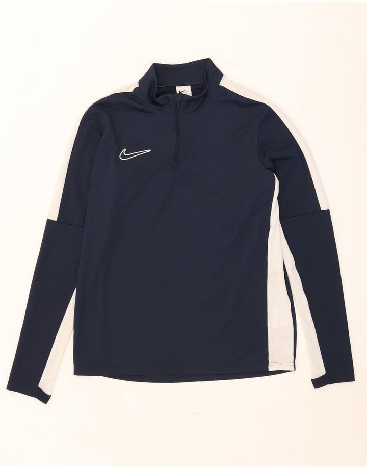 Nike Herren Dri Fit Pullover-Trainingsanzug-Oberteil, mittelgroß, Marineblau, Farbblock