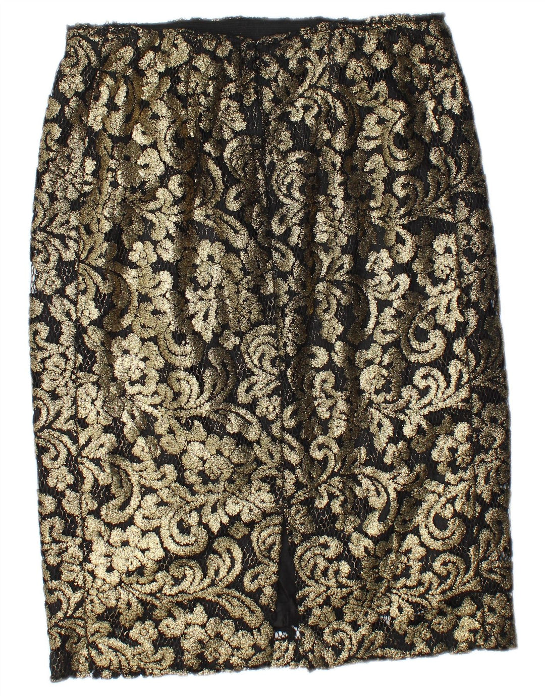 Vintage Damen Bleistiftrock W30 Medium Gold Paisley