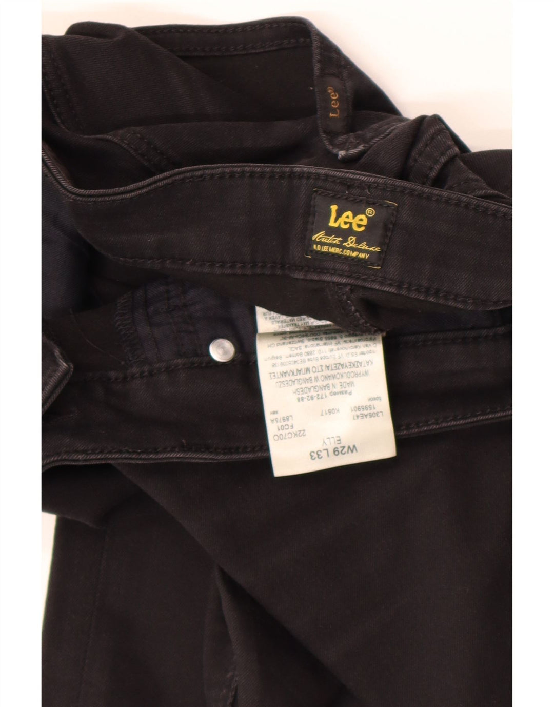 Lee Damen Elly Slim Jeans W29 L33 Schwarze Baumwolle