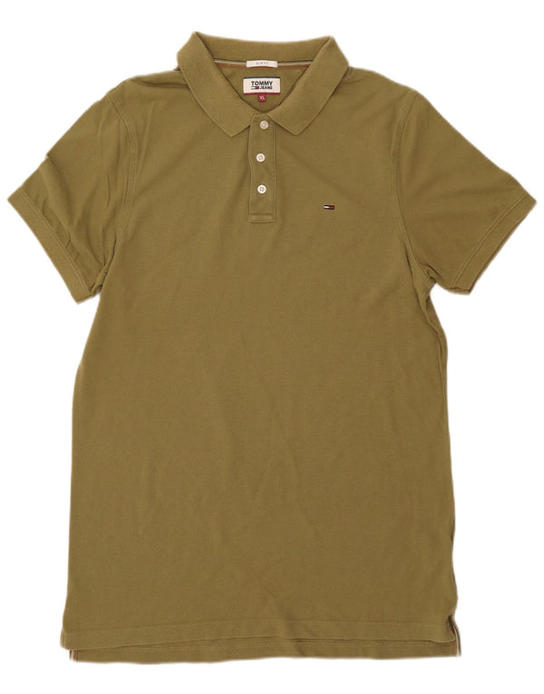 TOMMY HILFIGER Herren Slim Fit Poloshirt XL Khaki Baumwolle