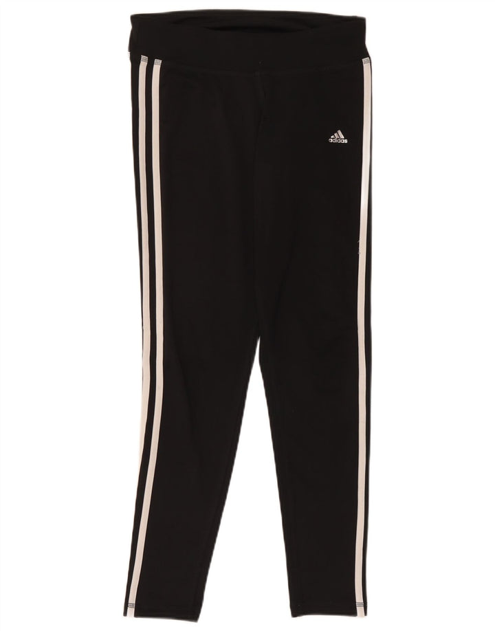 Adidas Damen Leggings UK 8/10 Small Schwarz Polyester