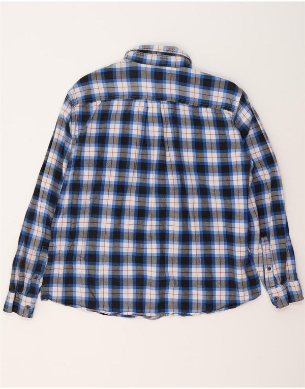 EDDIE BAUER Herren-Flanellhemd mit klassischer Passform, XL, blau kariert, Baumwolle