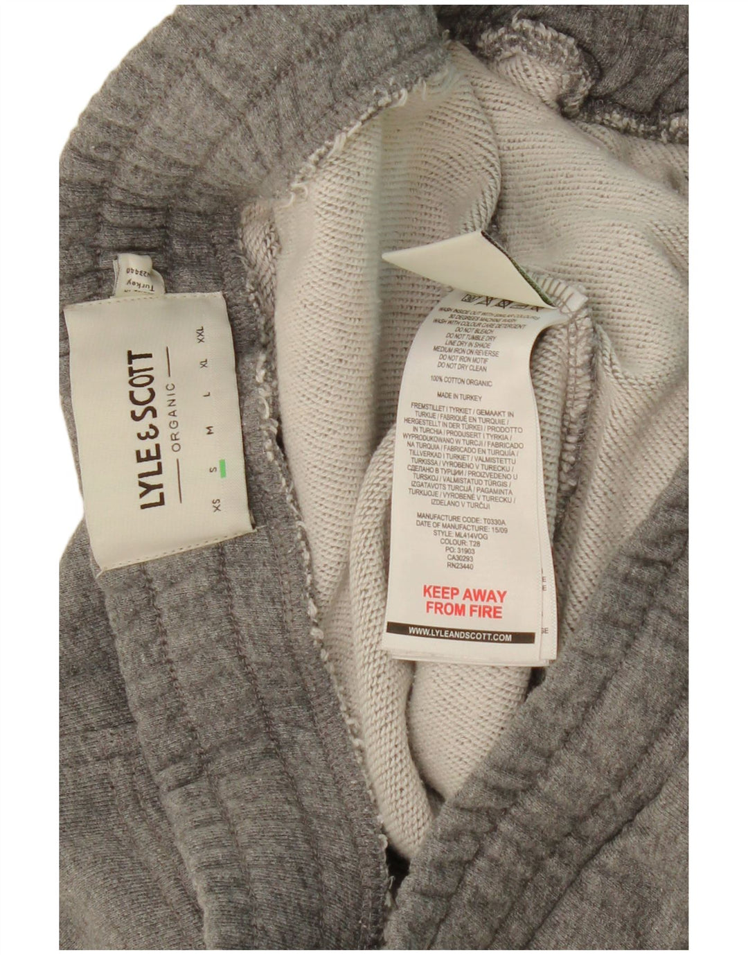 LYLE & SCOTT Herren-Sportshorts, Größe S, graue Baumwolle