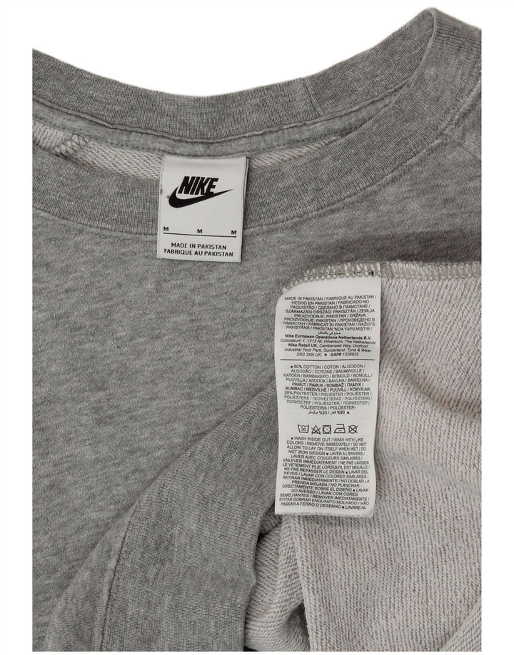 Nike Womens Loose Fit Sweatshirt Pullover UK 12 Mittelgraue Baumwolle