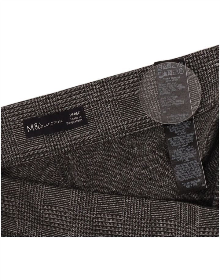 Marks & Spencer Damen Chinohose UK 14 Large W34 L28 Grauer Hahnentritt