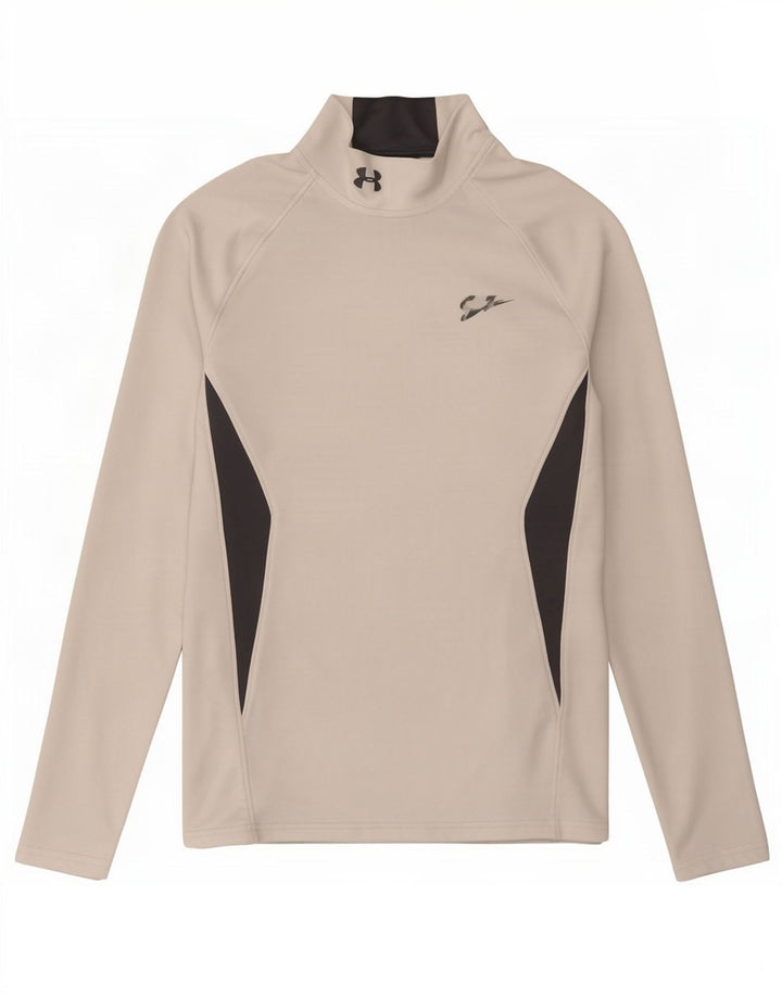 Under Armour Herren Cold Gear Top Langarm Klein Weiß Farbblock