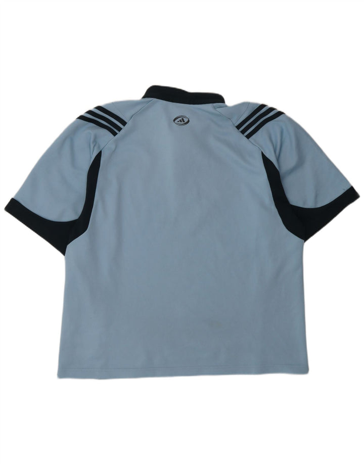 Adidas Herren-Poloshirt, großes blaues Colourblock-Polyester