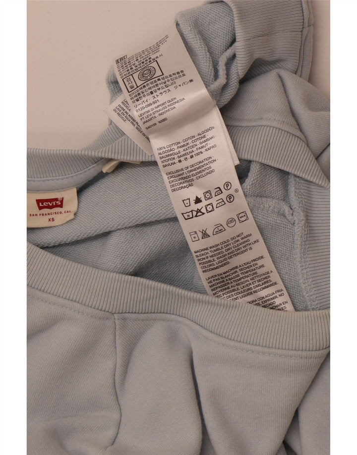 LEVI'S Womens Oversized Sweatshirt Jumper UK 6 XS Blue Cotton