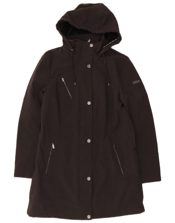Dkny Damen-Parka mit Kapuze, UK 12, Mittelschwarz, Polyester