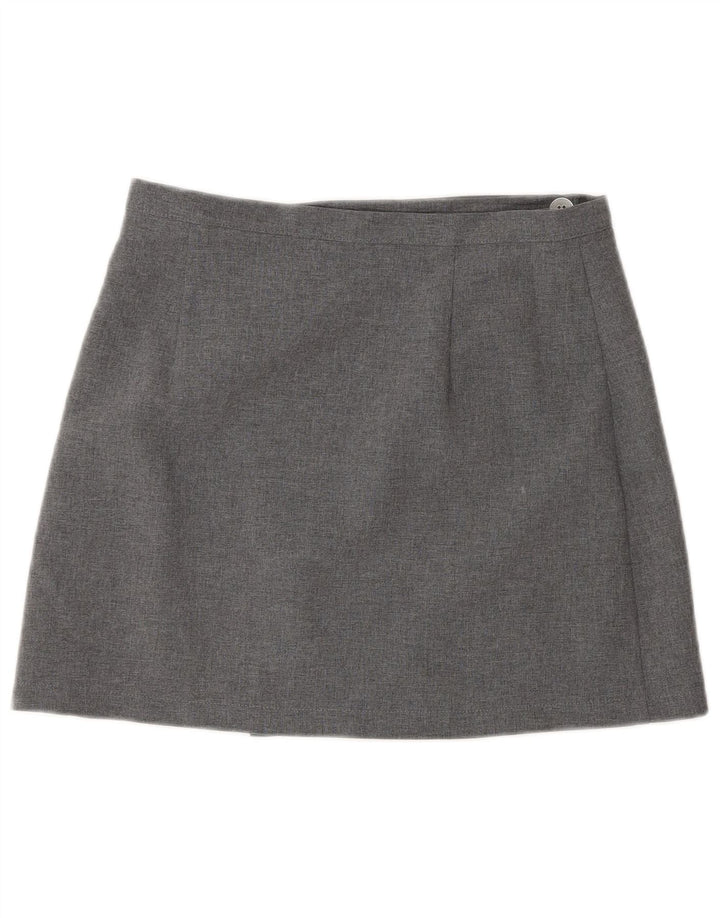 Sisley Damen Mini-Wickelrock mit hoher Taille, Größe 44, mittelgroß, W26, grau, Polyester