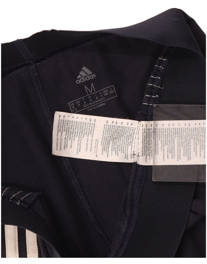 Adidas Damen Leggings UK 12/14 Medium Marineblau Baumwolle