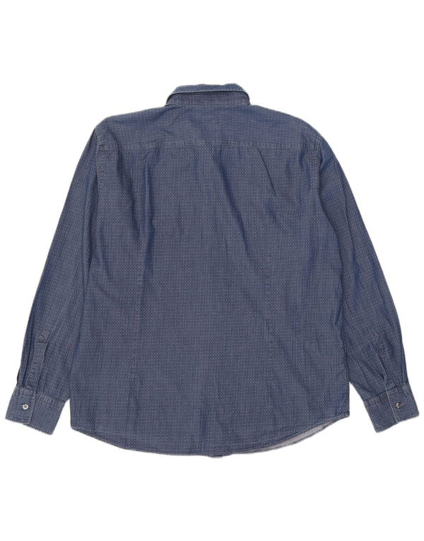 Hugo Boss Herren Slim Fit Hemd 2XL Blau Argyle/Diamant Baumwolle