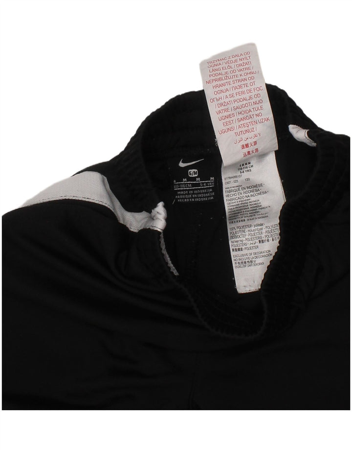 NIKE Boys Tracksuit Trousers 5-6 Years Medium Black Colourblock Polyester