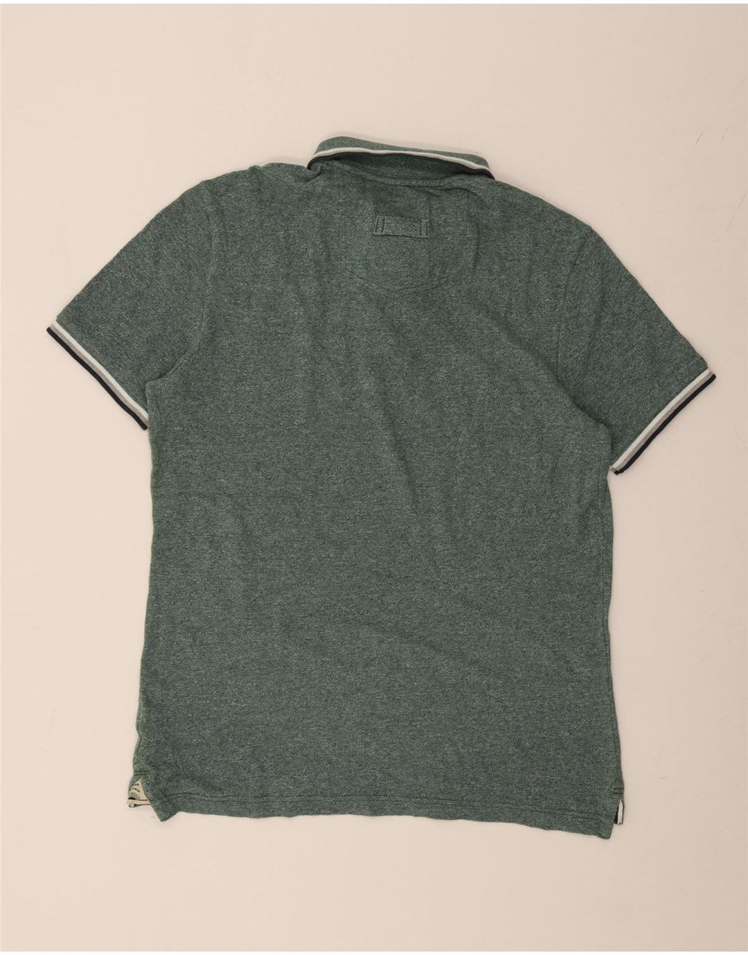 FAT FACE Herren-Poloshirt aus mittelgrün gestreifter Baumwolle