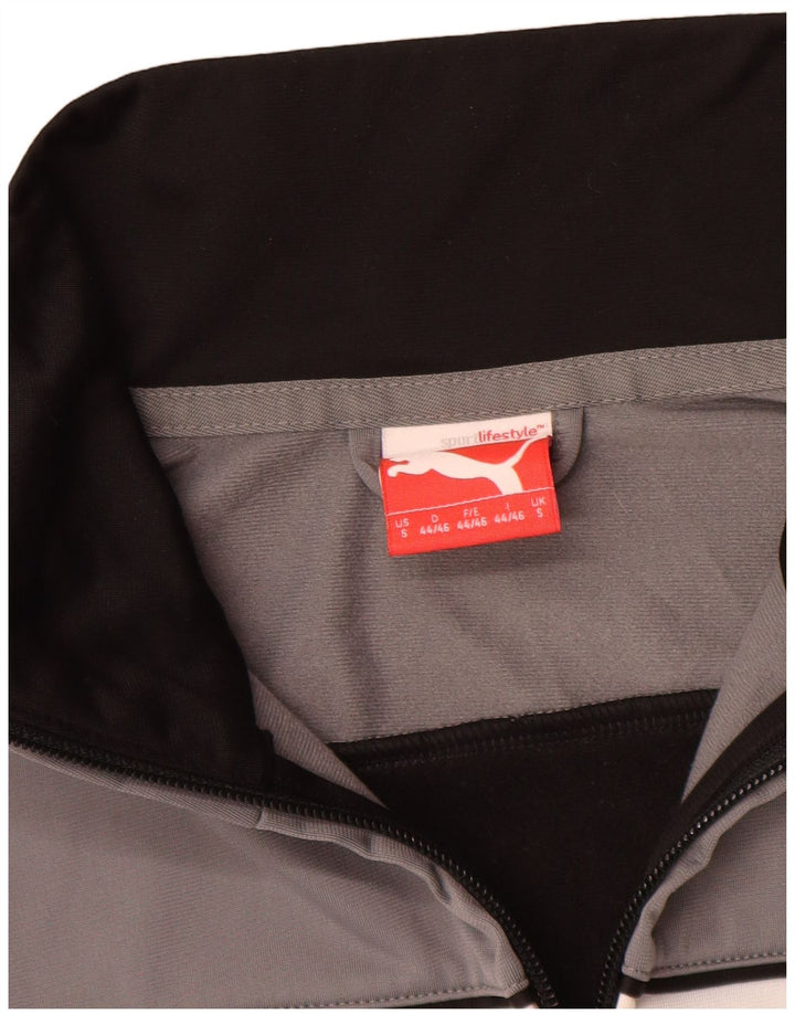Puma Herren-Trainingsanzugoberteil, Jacke, Größe S, Schwarz, Farbblock-Polyester
