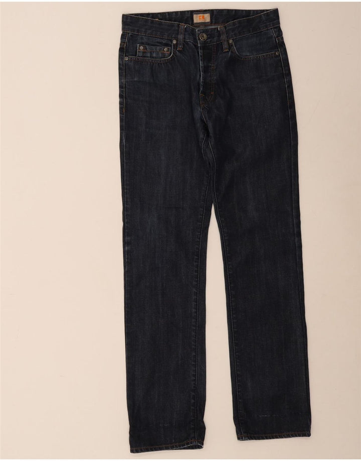 Hugo Boss Herren Slim Jeans W31 L34 Marineblaue Baumwolle