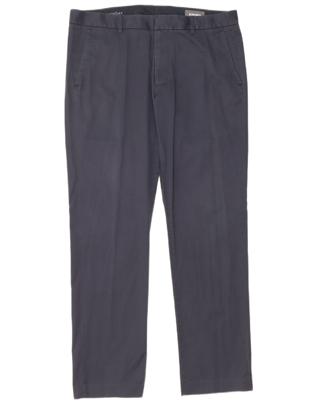 BONOBOS Herren Monday Straight Chino-Hose W35 L32 Marineblaue Baumwolle