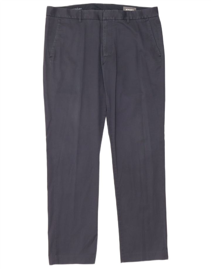 BONOBOS Herren Monday Straight Chino-Hose W35 L32 Marineblaue Baumwolle