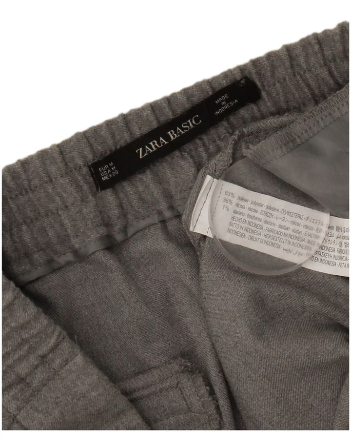 Gerade geschnittene Damenhose von Zara, mittelgroß, W28, L25, grau, Polyester