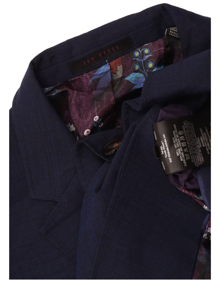 Ted Baker Herren-Blazer mit 2 Knöpfen, UK 44, 2XL, marineblaue Wolle