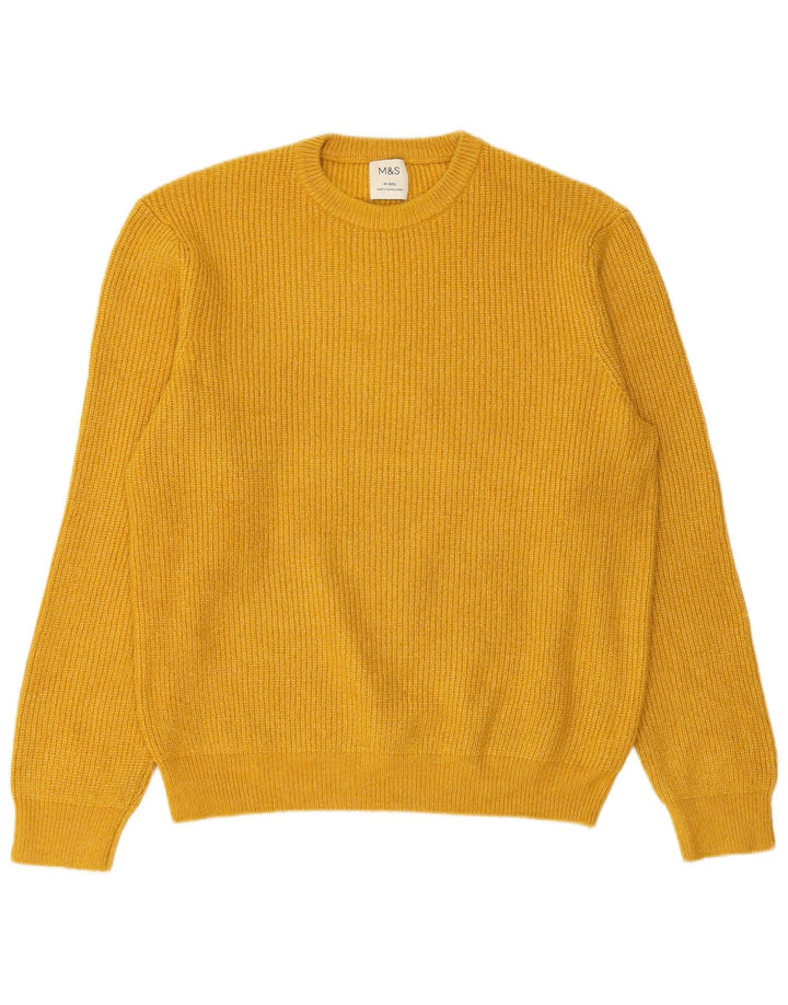 MARKS & SPENCER Herren-Pullover mit Rundhalsausschnitt, Mittelgelb, Polyamid